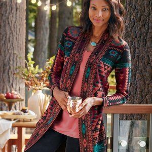 Soft Surroundings Iola Jacquard Cardigan - NWT